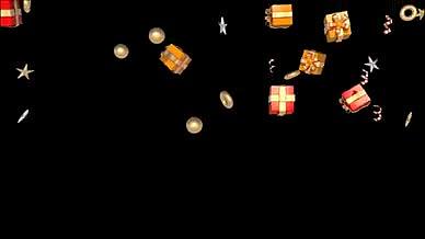 三维2K圣诞多礼物礼品下落背景视频的预览图